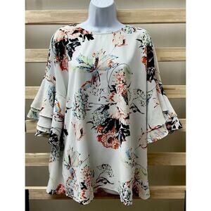 Assorted Brands Women White Short Sleeve‎ Blouse 2XL